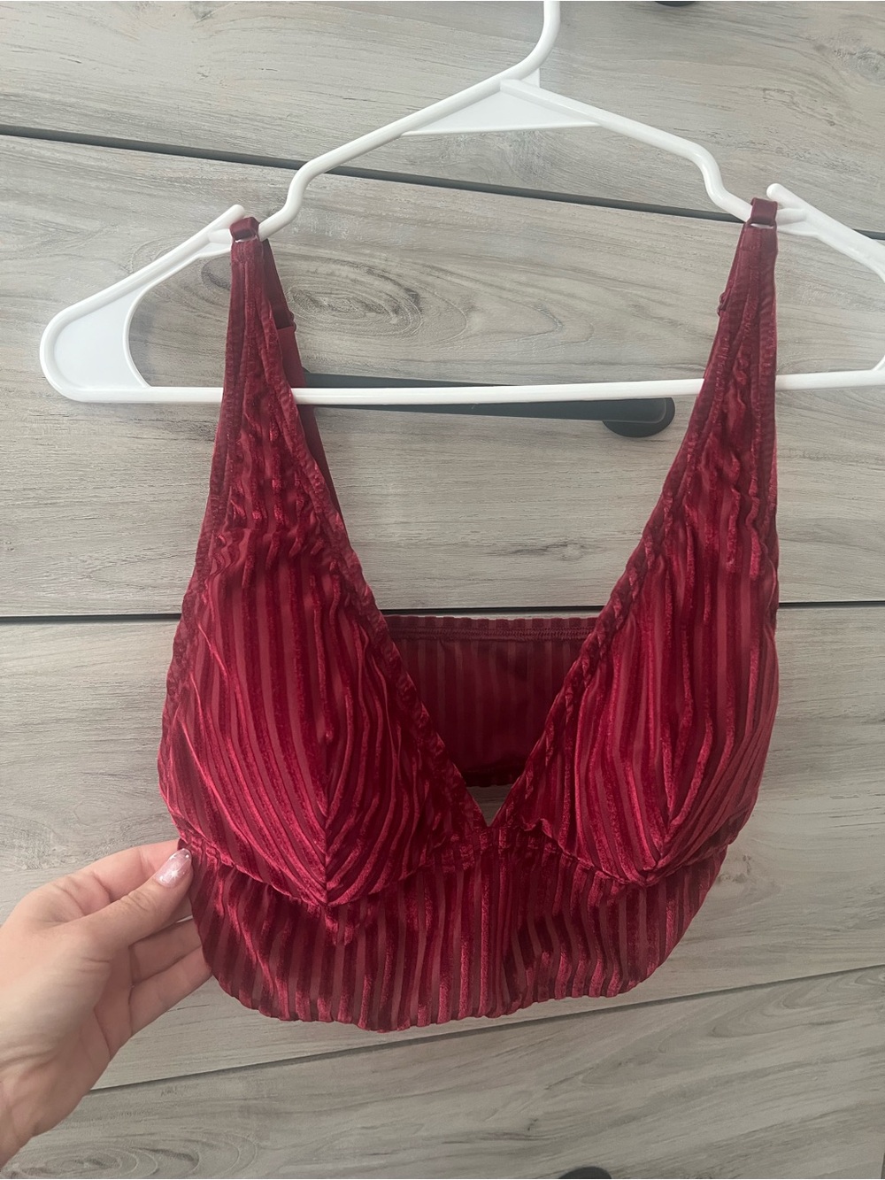 PINK Victoria's Secret Burgundy Textured Bralette